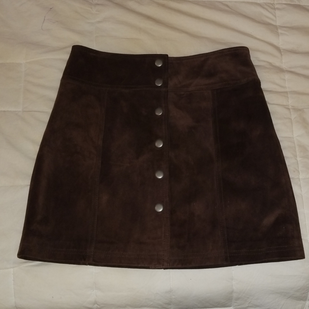 GAP Brown Suede Miniskirt